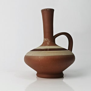 Vintage Handle Vase Ceramic / VEB KKF Art Ceramic Friedrichroda Vase Hand-Turned Josef Höhler / Height 15.5 cm / 6&quot;