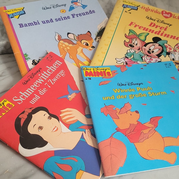 Vintage Kinderbücher Walt Disney / Schneewittchen, Bambi, Winnie Puuh, Minnie Mouse / Kurzgeschichten / Mitbringsel / deutsche Sprache