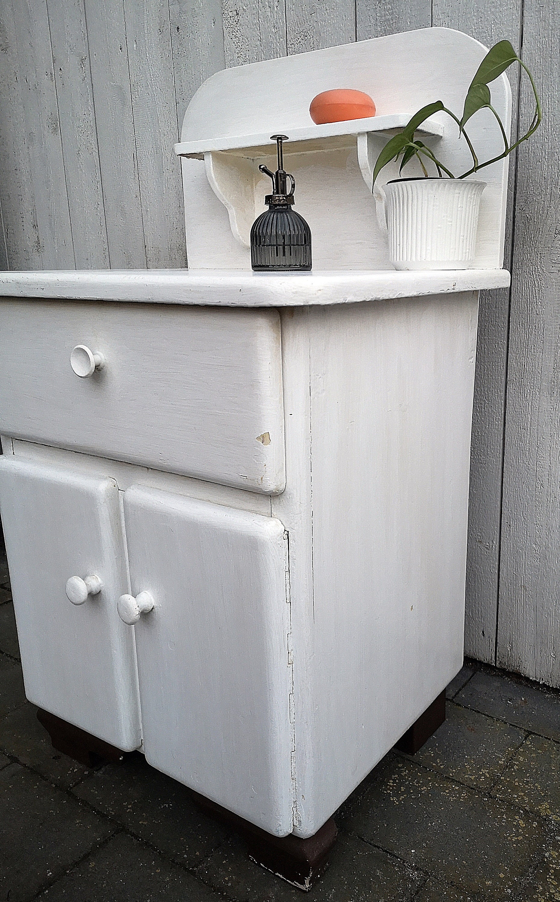 Shabby Kommode Waschschrank original Lack weißer Schrank / | Etsy