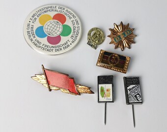 Pins aus der DDR / FDJ / Pionier /  Abzeichen, Sport, Mix 7 Stück (B)