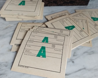 50 cards / item cards / index cards / item description cards / piece cards / labels / tags