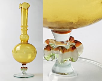 mundgeblase Lauscha Vase / Solifleurvase /  handmade / Amber / Bernsteinfarben /  Arnstedt Thüringen / Höhe: 23,5cm (9.25")
