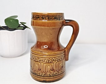 Schlichte Vase, Krug in Braun, Mid Century - 60er Keramik - VEB Gräfenroda 222-15