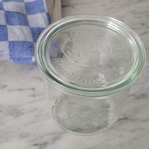 old Weck jar / Weck canning jar / round rim jar 100 / storage jar / jar with lid / canning jar / 1/2 liter / 500 ml image 7