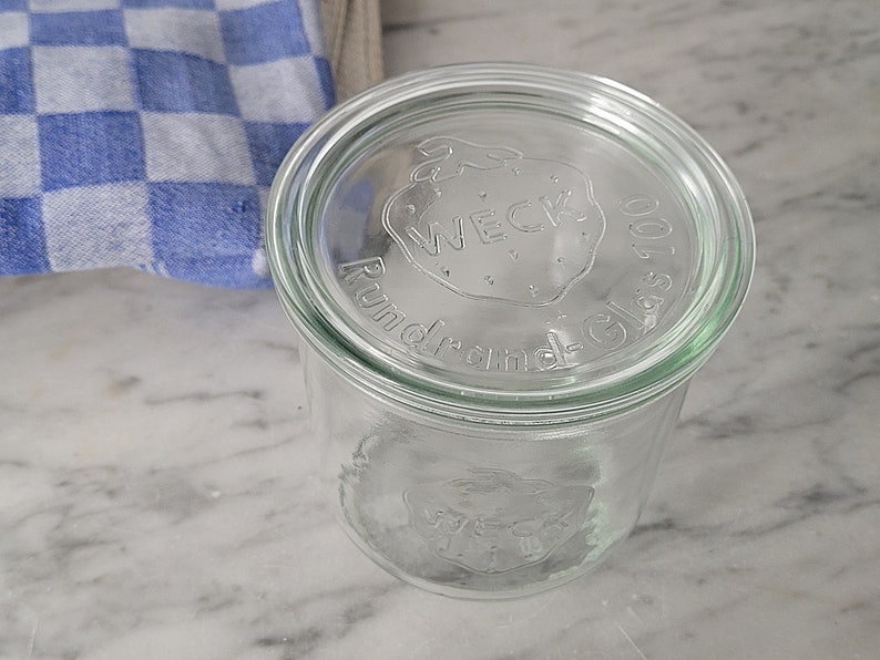 old Weck jar / Weck canning jar / round rim jar 100 / storage jar / jar with lid / canning jar / 1/2 liter / 500 ml image 7