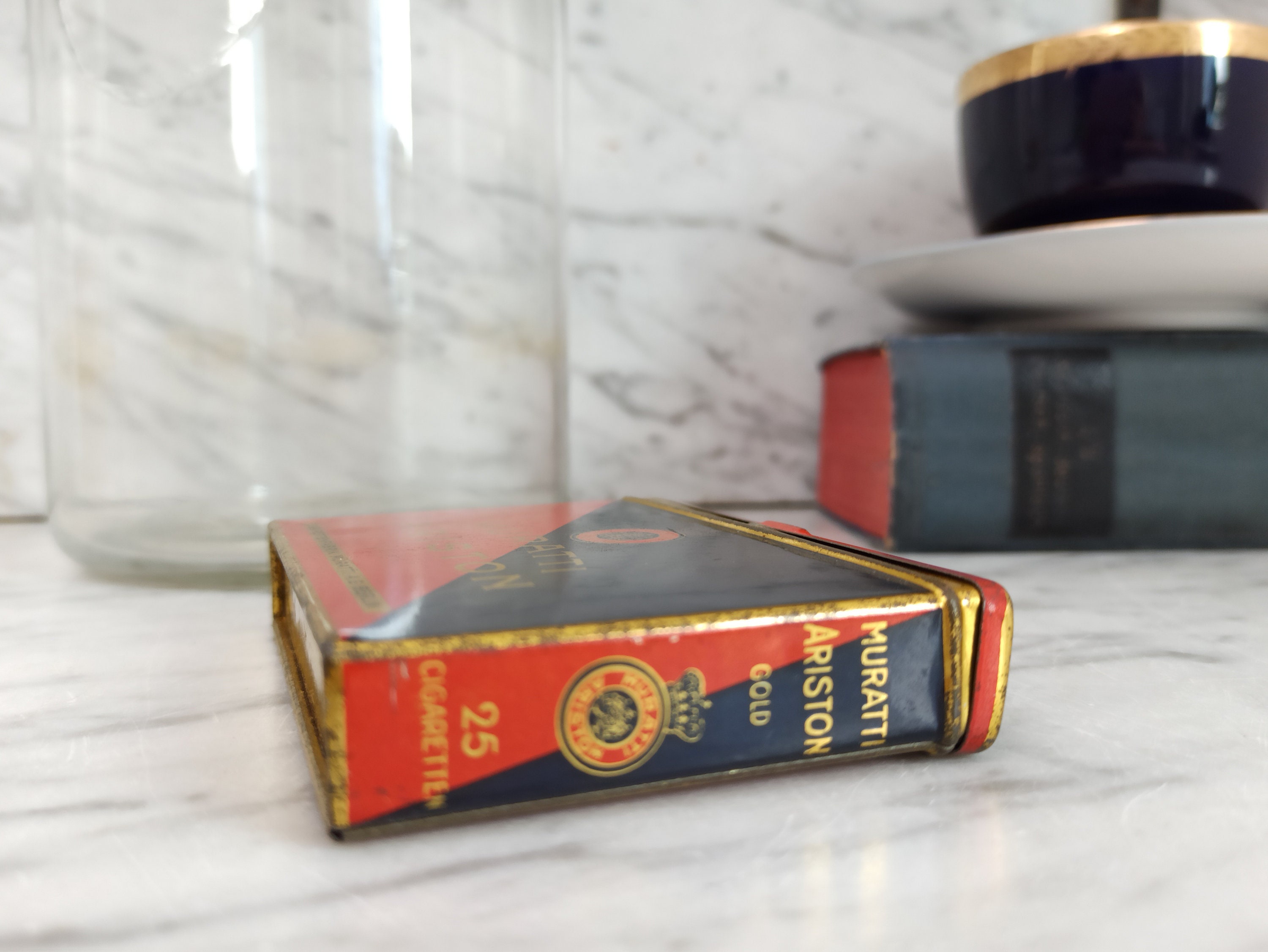 muratti ariston cigarettes Old Tin Box / Tin Can / Cigarette Box 