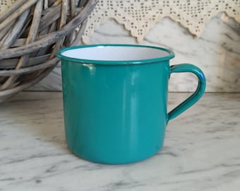 Large enamel cup / mug / small scoop / drinking cup 40s / large tea - coffee pot