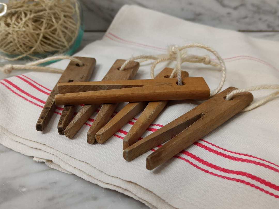 5 X Old Wooden Clothespins / Clips / Wooden Chambers for Laundry ...