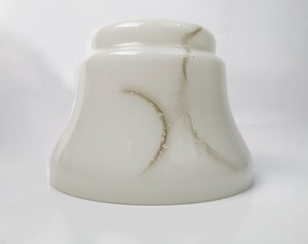 Bell-shaped vintage opal glass lampshade / white lampshade replacement part / 1970s / 12.5 cm / 4.9" high