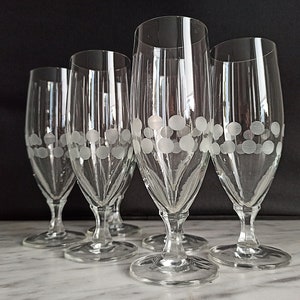 6 vintage champagne glasses / champagne tulips from the 1980s / GDR glasses / set of 6 champagne glasses