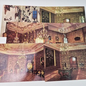 5 cartões postais antigos do Museu Barroco Schloss Moritzburg / Em branco / Foto colorida / Cartões postais em branco / Cartão de colecionador