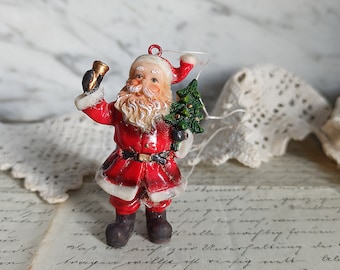 Porcelain Santa Claus / Porcelain figurine for Christmas / Christmas tree decoration