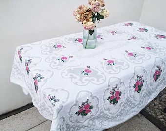 Retro Tablecloth - Rectangular Tablecloth - 156 cm x 122 cm / 61.5" x 48" / Cotton / Made in Barzil