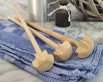 3 old WOODEN whisks / wooden whisks / whisk / rustic kitchen helpers