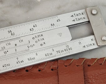 Vecchio regolo calcolatore logaritmico / calcolatrice vintage / Reiss GDR / righello