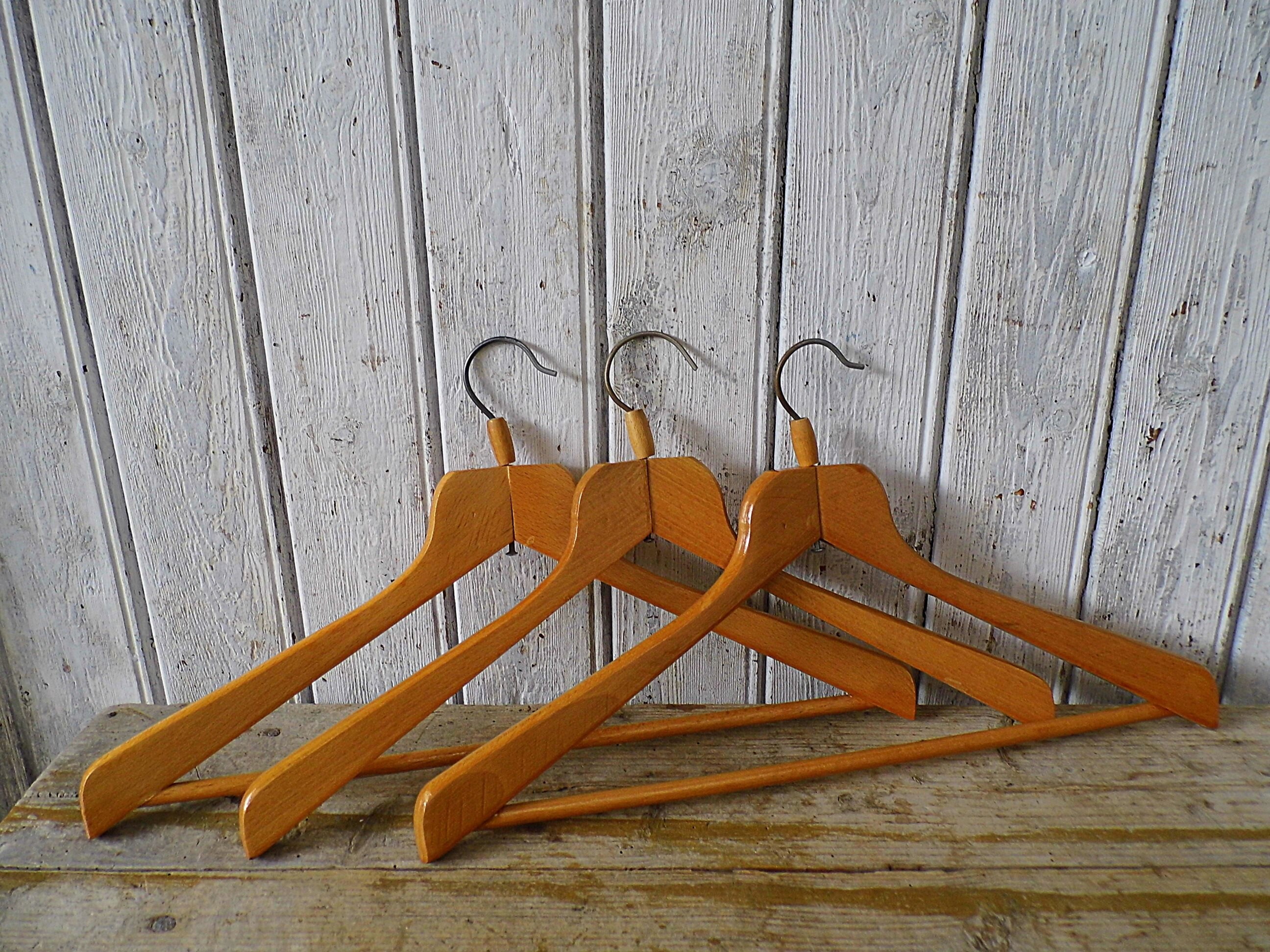 3 Old Coat Hangers / Clothing Hanger / Wooden Coat Hanger Etsy