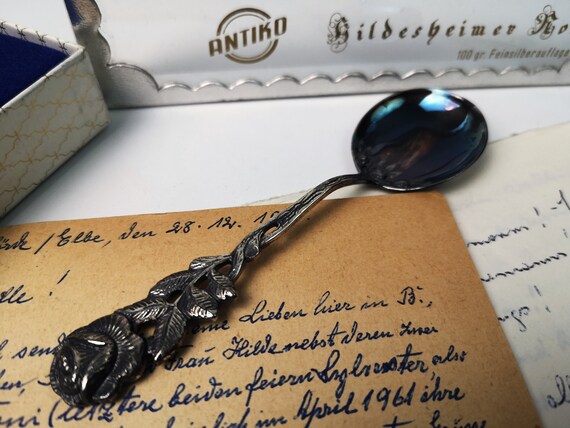 ヒルデスハイムローズ　シュガースプーン　ドイツ　ANTIKO社製　25イ128 Sugar Spoon 100g, Fine Silver, Hildesheim Rose, ANTIKO 100, Pastry