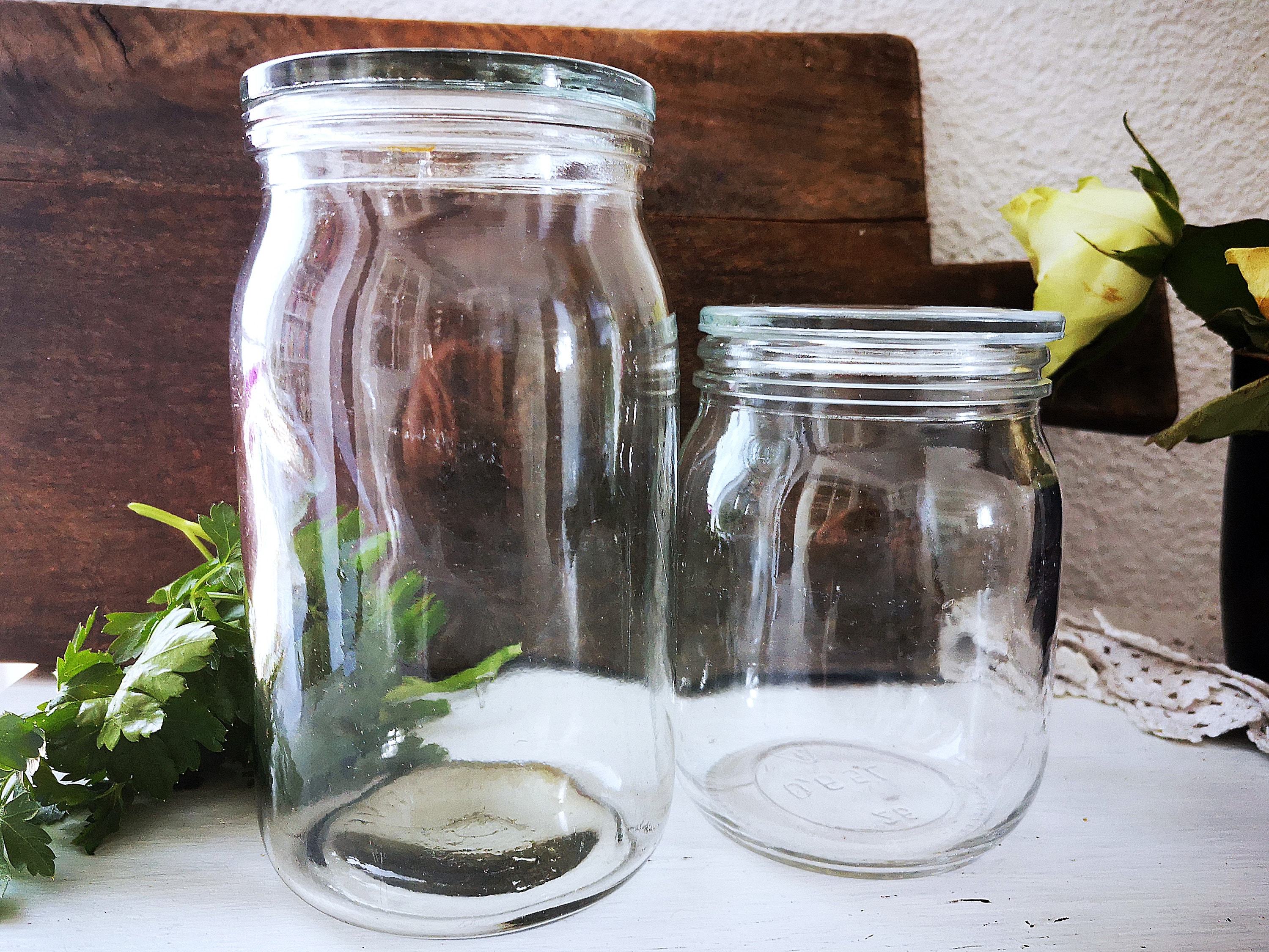 2 jars jar with lid and clamp storage kitchen ware Life without plastic