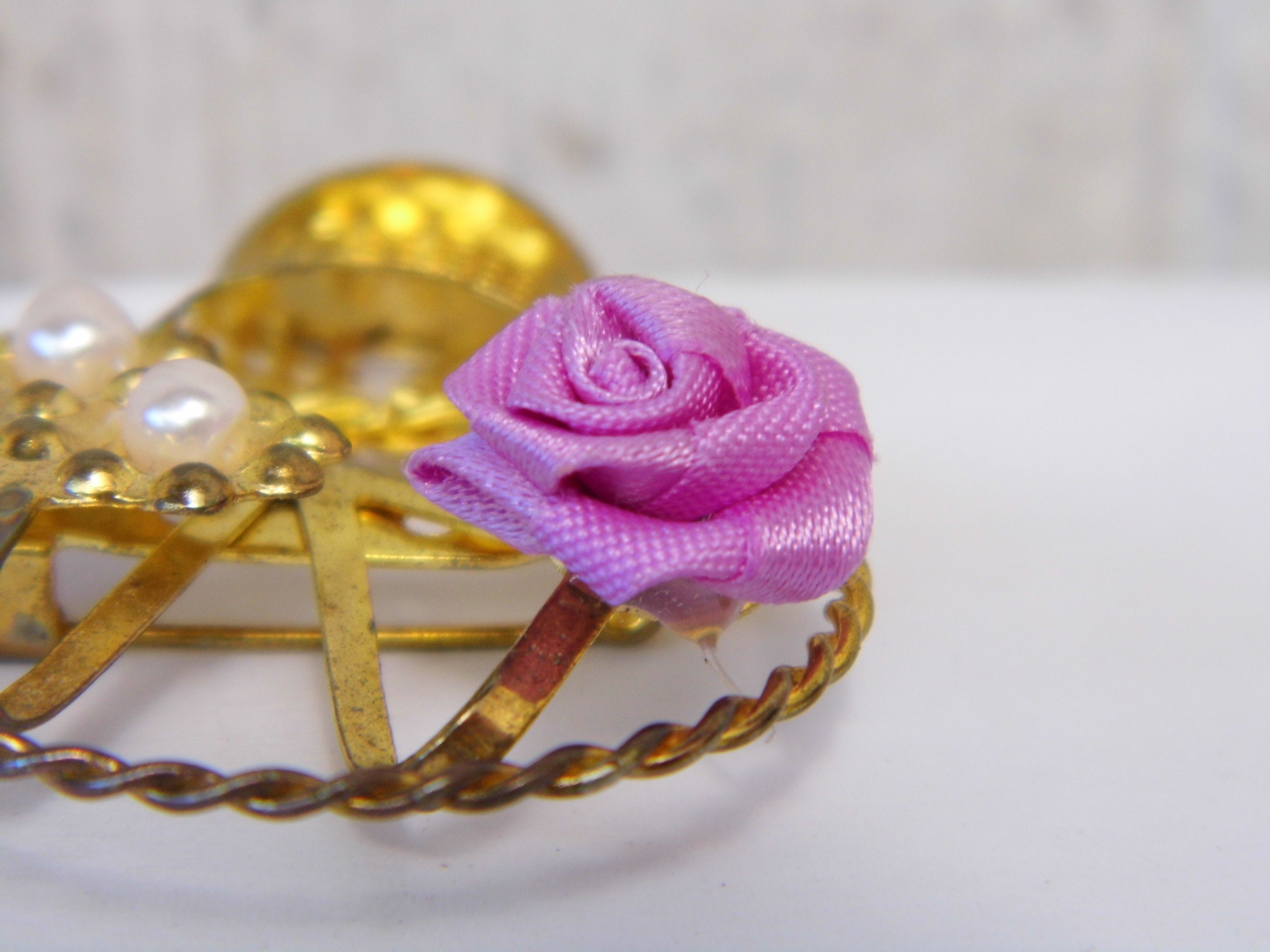 * vintage brooch ୨୧ *✵ ヴィンテージ ブローチ (f) Vintage WFS Sterling Silver Filigree Bow Brooch Art Deco Pin