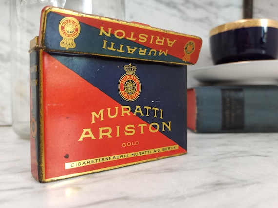 muratti ariston cigarettes Old Tin Box / Tin Can / Cigarette Box 
