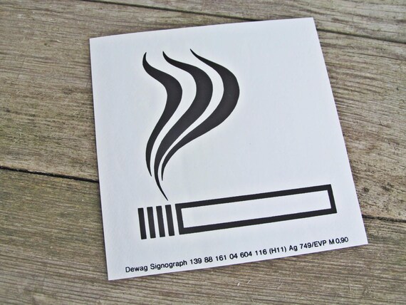 Rauchen Erlaubt Raucherzone Schild Aus Den 80er Jahren Etsy