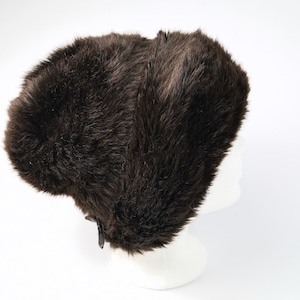 Vintage: brown faux fur hat / hat / warm / winter / fur hat from the 60s / loden hat / brown / faux fur / Dralon / 55 cm
