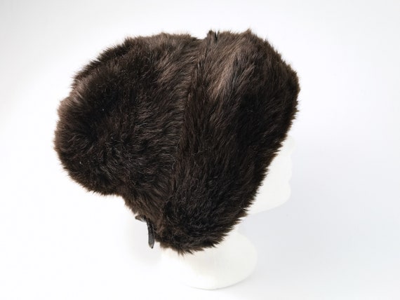 Vintage: Brown Faux Fur Hat / Beanie / Warm / Winter / 60s 