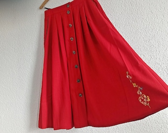 Maxi Rock / langer Rock / Vintage / A-Linie Gr. M Gr. 40 / Trachtenrock / Dirndl-Rock /Landhaus