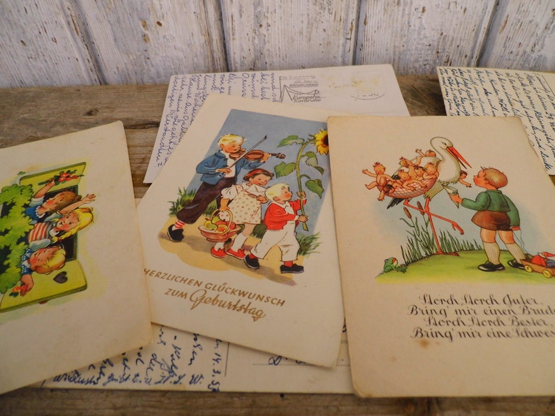 7 Postcards Handwritten Picture Postcard Vintage Postcard Etsy