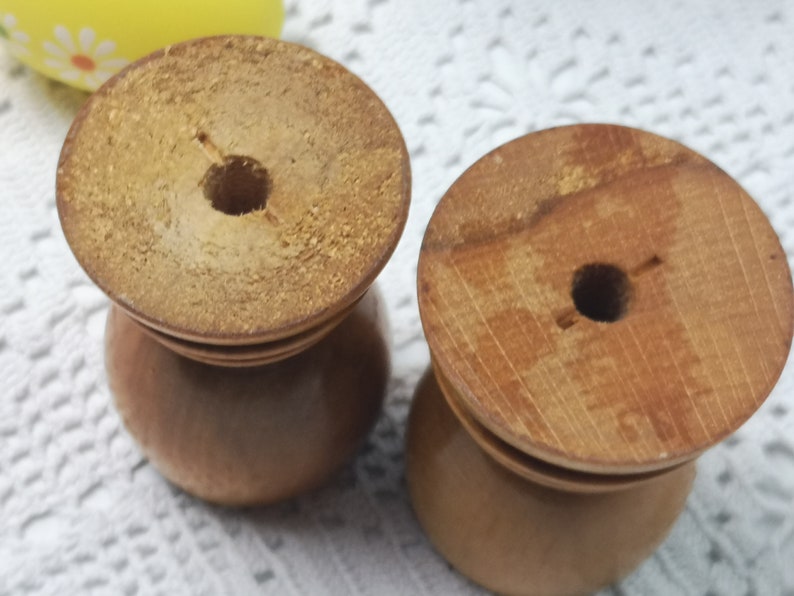 2 old wooden egg cups / hand-turned / natural product / boho image 8