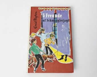 Vintage Kinderbuch | Fünf Freunde auf Schmuggeljagd | Enid Blyton | Bücherband |  deutsche Ausgabe