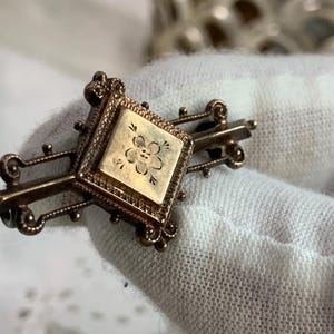 Vintage broche / Art Nouveau broche / oud sieraad / bronskleurige speld / sieraad rond 1900
