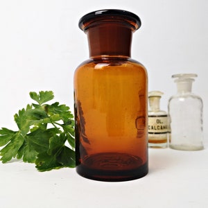 brown apothecary jar / apothecary bottle with lid / bottle / 250ml / apothecary jar / A
