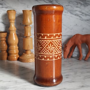 Vintage Holzvase  / mid century / Vase aus Holz