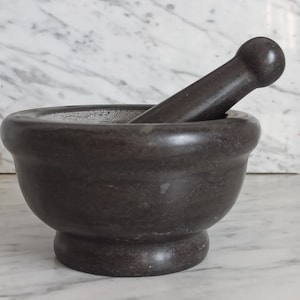 Vintage Mortar & Pestle / Granite / for Spices, Herbs and Garlic / Smasher