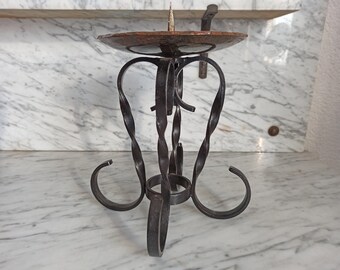Wrought iron Candle Holder Swedish Quality  Massive And Heavy 1.kg Handmade Vintage