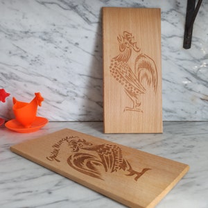 2 boards / breakfast board / wooden board / cutting board / brocante / shabby / good morning