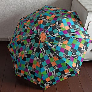 Vintage umbrella / colorful umbrella / 90s / colorful