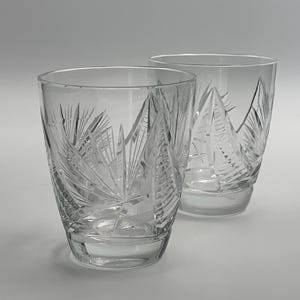 2 vintage crystal water glasses / crystal glasses, glasses from the 80s / lemonade glasses / juice glasses / juice glasses / replacement glasses