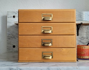 Vintage filing cabinet DIN A4 - index card cabinet - index card box - file folder - file storage - home office - office - industrial - mid century