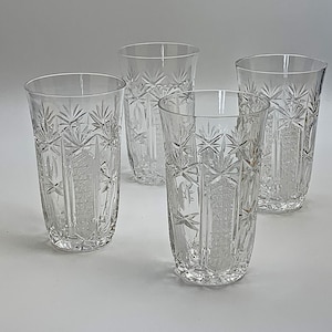 4 crystal glasses / vintage glasses from the 1960s / water glasses / lemonade glasses / juice glasses / Made in Germany