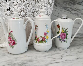 3 Vintage Koffiepotten / Kleine Koffiepotten / 70's Vintage Retro Potten / Kahla / Theepotten / DDR Serviesgoed
