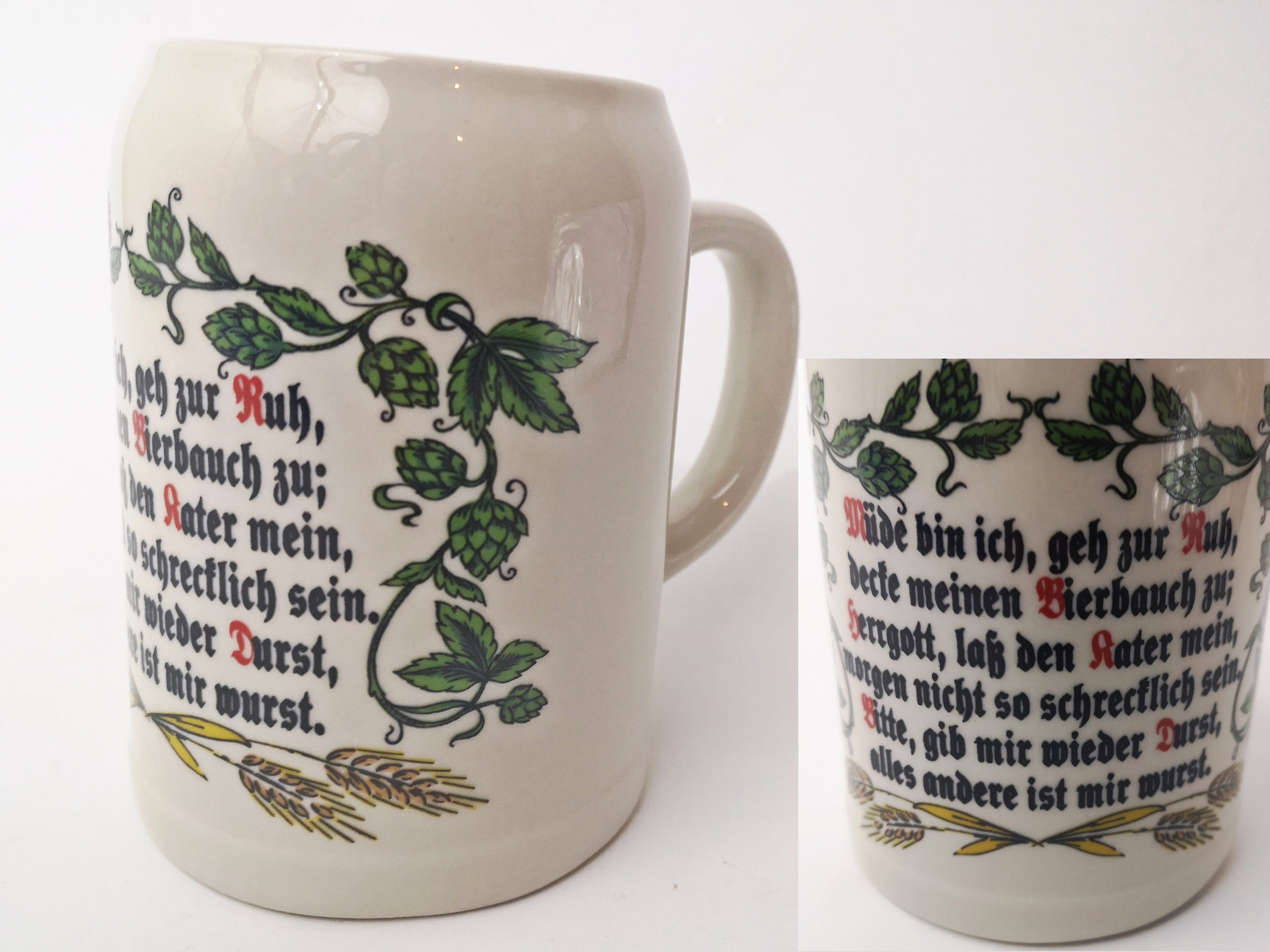 Retro mug / beer mug / ceramic / tankard / 90s