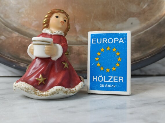 Goebel Christmas Angel / Small Red Angel / Candle Holder
