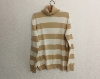 Turtleneck sweater with block stripes / vintage turtleneck / sweater with turtleneck / turtleneck / size. L 42 / Vintage clothing
