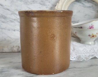 Old small stone pot 1 liter / earthenware / vintage jam pot / stoneware / stone pot / lard pot / fat pot / clay pot / 1000 ml