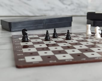 altes Reisespiel / Mini Brettspiel / Schach und Dame / Vintage Gesellschaftsspiel / 60er Jahre / für 2 Personen