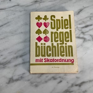 Vintage game rule booklet with Skat rules / old book Skat etc. rules / small pocket book for Altenburger card games
