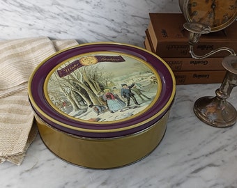 Vintage tin / large biscuit tin / 1990s / biscuit tin Ø 250 mm