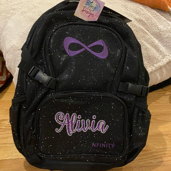 Nfinity Backpack With Logo, Sparkle Grey/Purple